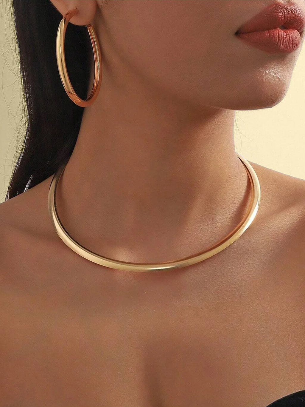 1 set of stylish minimalism elegant bohemian round collar earrings set vacation style
