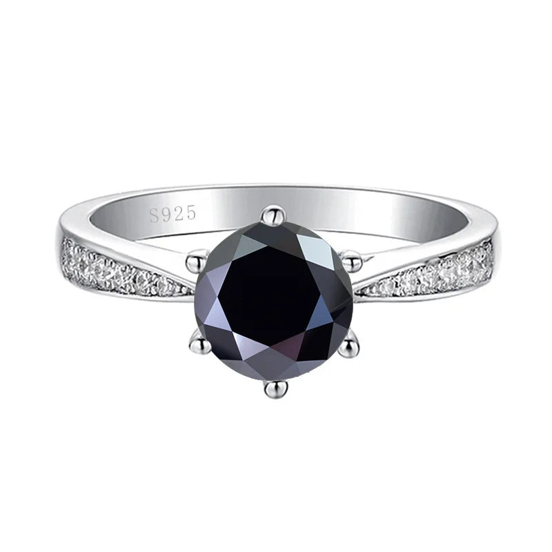 JoyceJelly Green Moissanite Ring For Women Solid 925 Sterling Silver Round Moissanite Bridal Female Engagement Wedding Jewerly