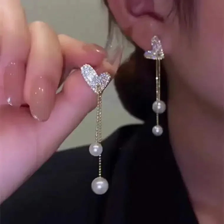 Minimalism Design Double Layered Tassel Chain Earrings for Women Shiny Gold Color Simple Ear Line Cartilage Jewelry Wholesale