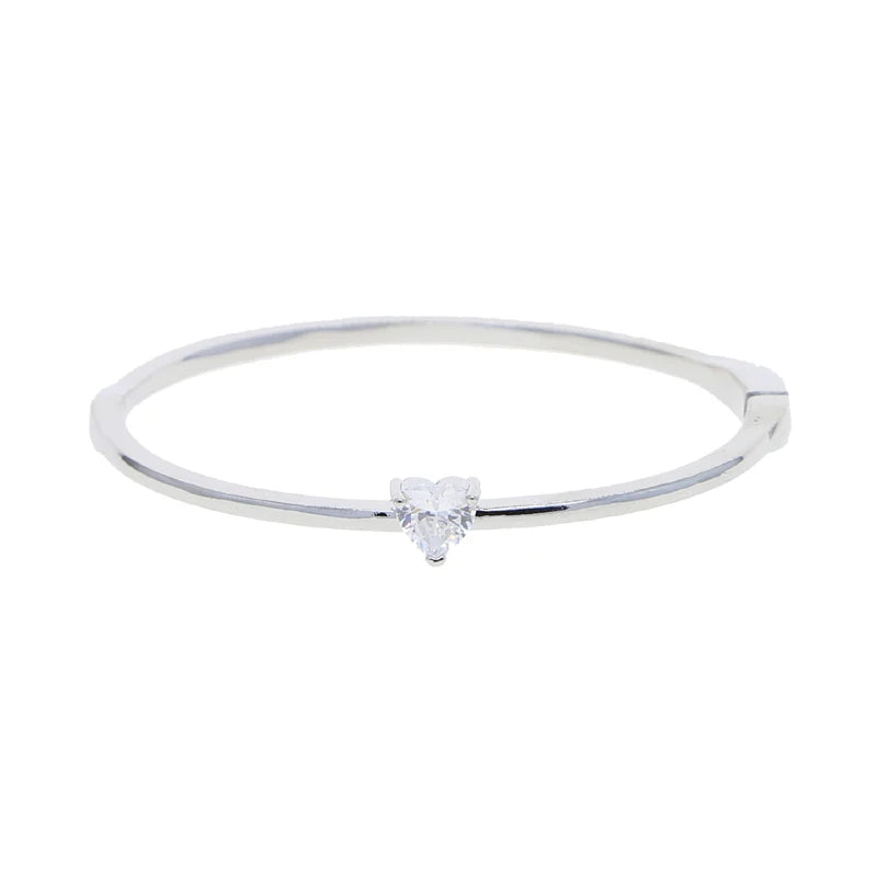 Minimalism Geometric Bangles for Women Heart Marquise Drop Rectangle Cubic Zircon Gold Silver Color Fashion Jewelry for Party