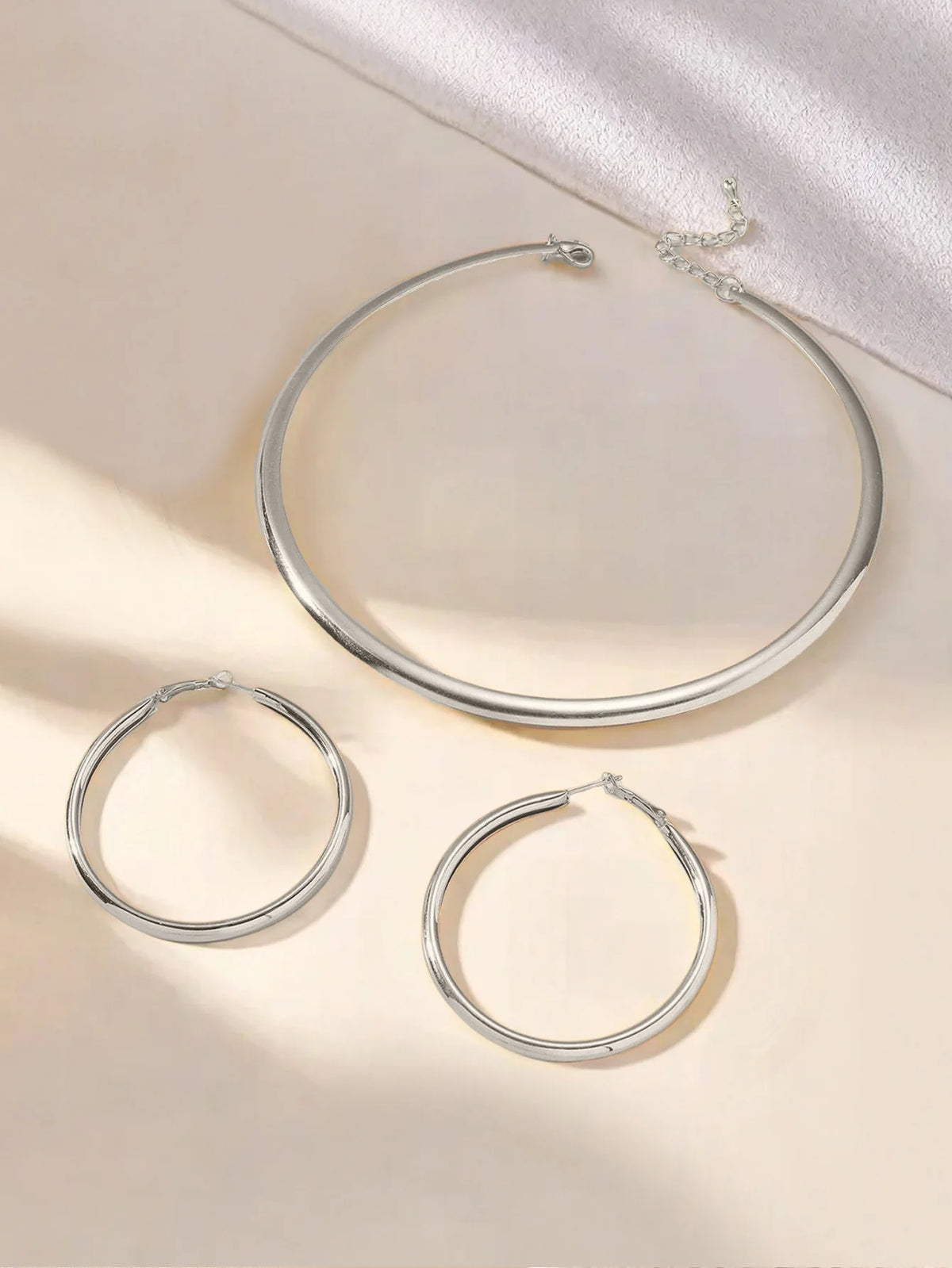 1 set of stylish minimalism elegant bohemian round collar earrings set vacation style