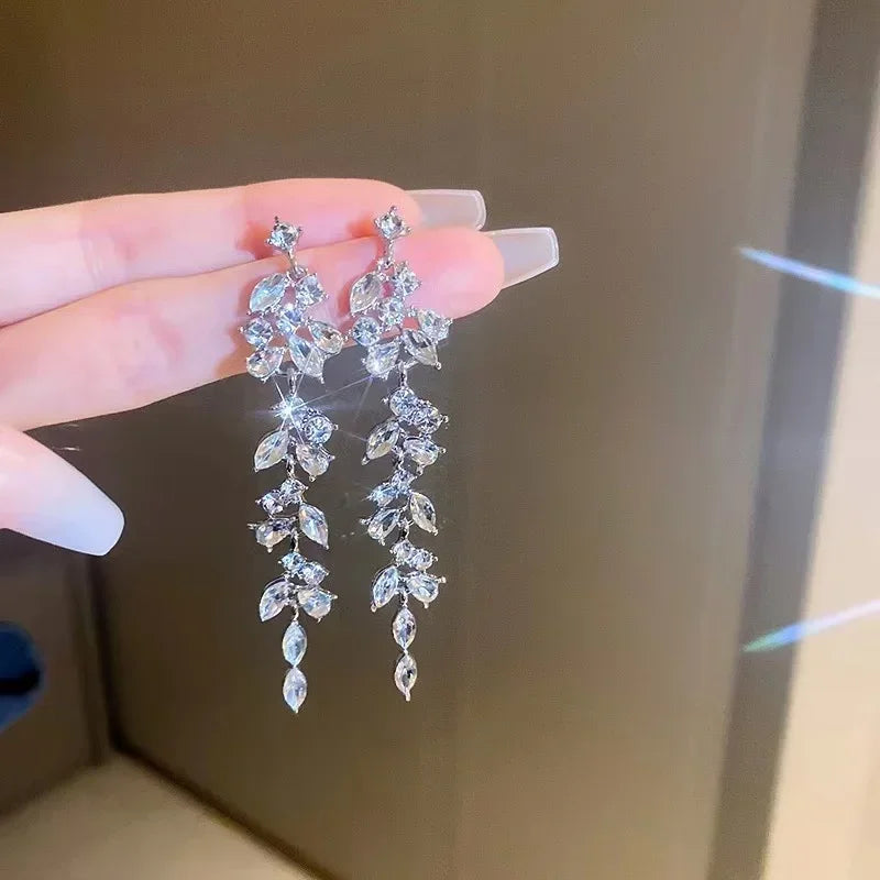 Minimalism Design Double Layered Tassel Chain Earrings for Women Shiny Gold Color Simple Ear Line Cartilage Jewelry Wholesale