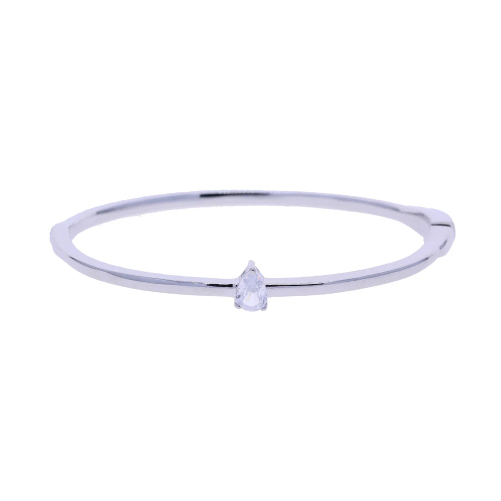 Minimalism Geometric Bangles for Women Heart Marquise Drop Rectangle Cubic Zircon Gold Silver Color Fashion Jewelry for Party