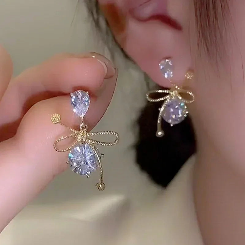 Minimalism Design Double Layered Tassel Chain Earrings for Women Shiny Gold Color Simple Ear Line Cartilage Jewelry Wholesale