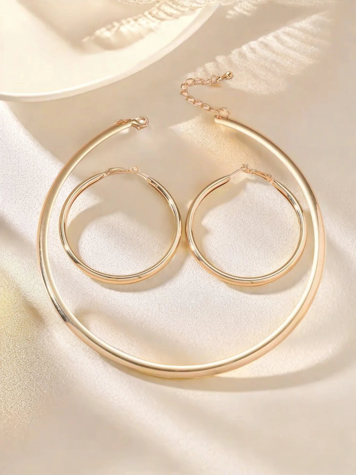 1 set of stylish minimalism elegant bohemian round collar earrings set vacation style