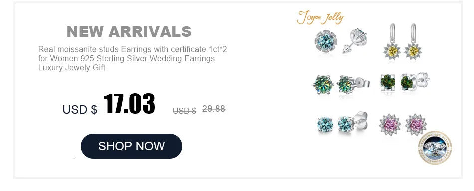 JoyceJelly Green Moissanite Ring For Women Solid 925 Sterling Silver Round Moissanite Bridal Female Engagement Wedding Jewerly
