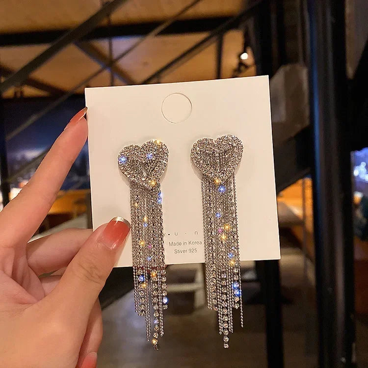 Minimalism Design Double Layered Tassel Chain Earrings for Women Shiny Gold Color Simple Ear Line Cartilage Jewelry Wholesale