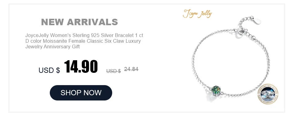 JoyceJelly Green Moissanite Ring For Women Solid 925 Sterling Silver Round Moissanite Bridal Female Engagement Wedding Jewerly