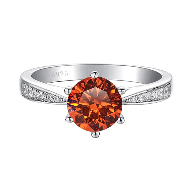 JoyceJelly Green Moissanite Ring For Women Solid 925 Sterling Silver Round Moissanite Bridal Female Engagement Wedding Jewerly