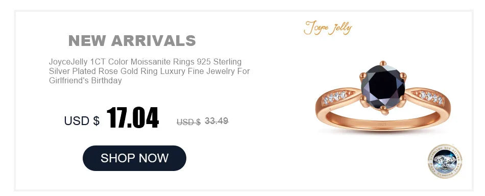 JoyceJelly Green Moissanite Ring For Women Solid 925 Sterling Silver Round Moissanite Bridal Female Engagement Wedding Jewerly