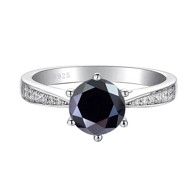 JoyceJelly Green Moissanite Ring For Women Solid 925 Sterling Silver Round Moissanite Bridal Female Engagement Wedding Jewerly