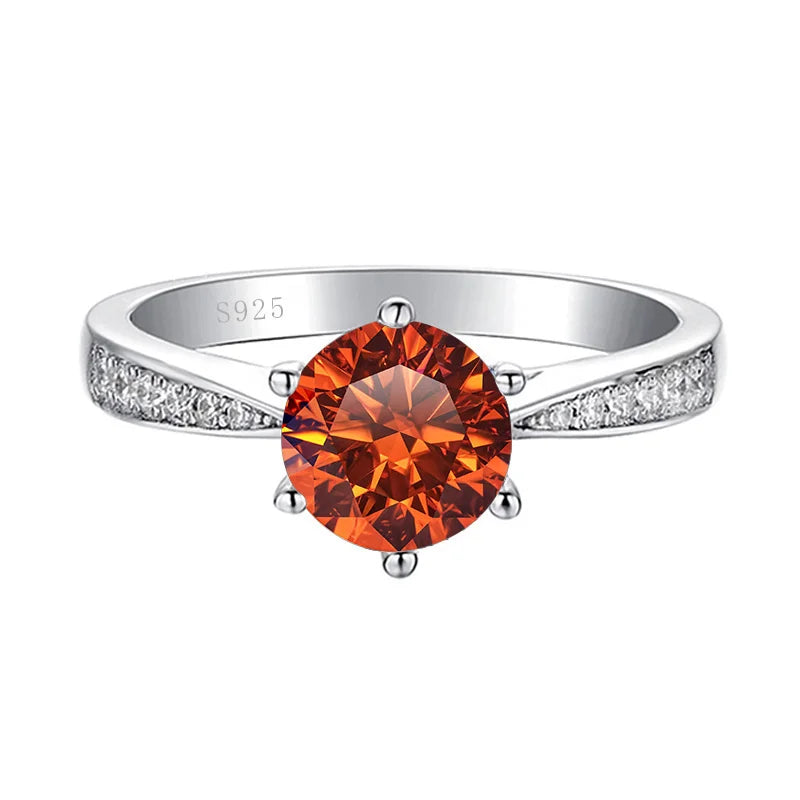 JoyceJelly Green Moissanite Ring For Women Solid 925 Sterling Silver Round Moissanite Bridal Female Engagement Wedding Jewerly